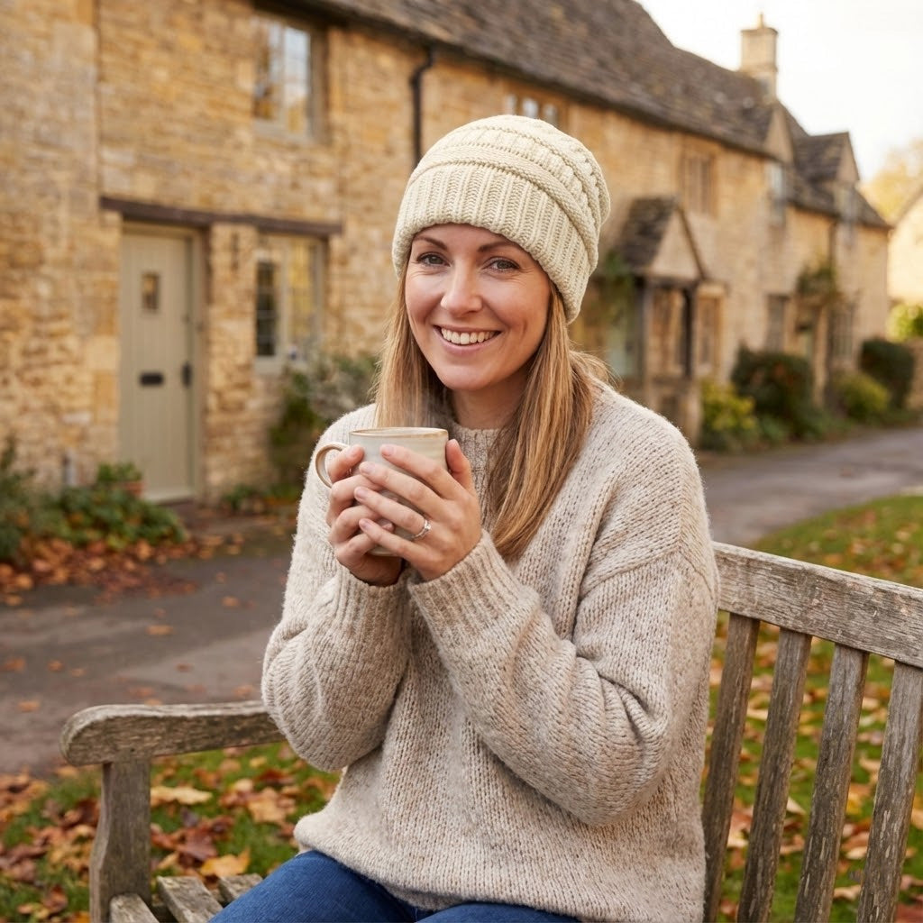 Ebba | Women's Fleece-Lined Cable Knit Winter Beanie