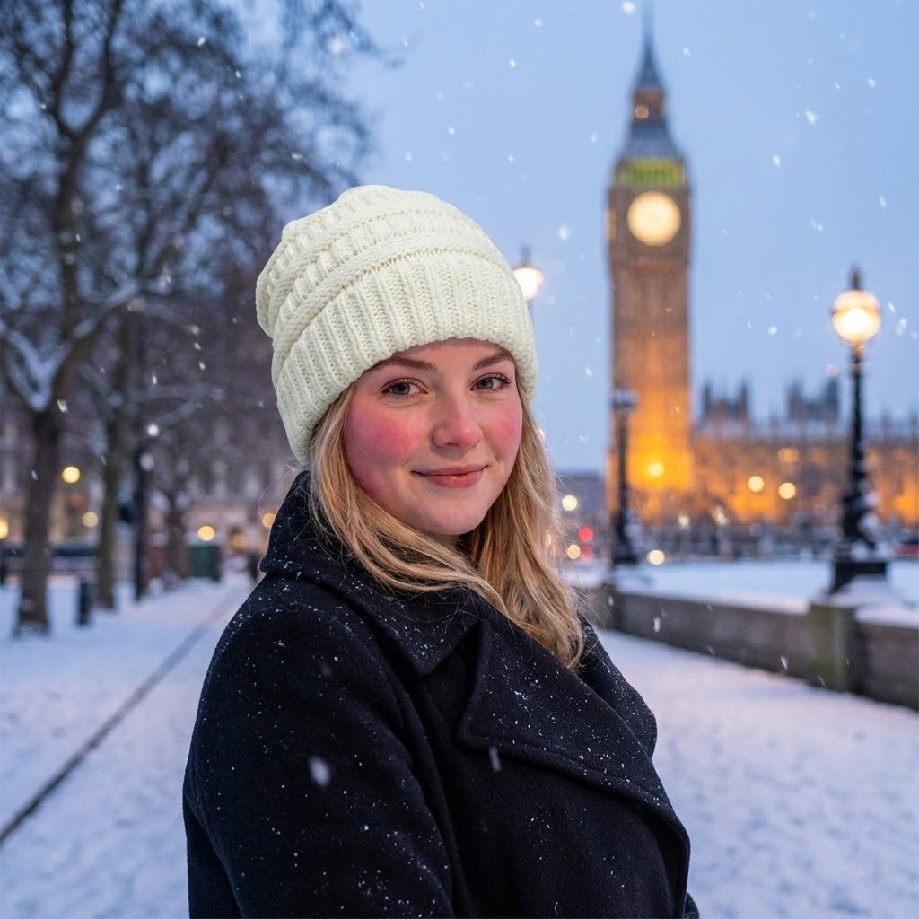 Ebba | Women's Fleece-Lined Cable Knit Winter Beanie