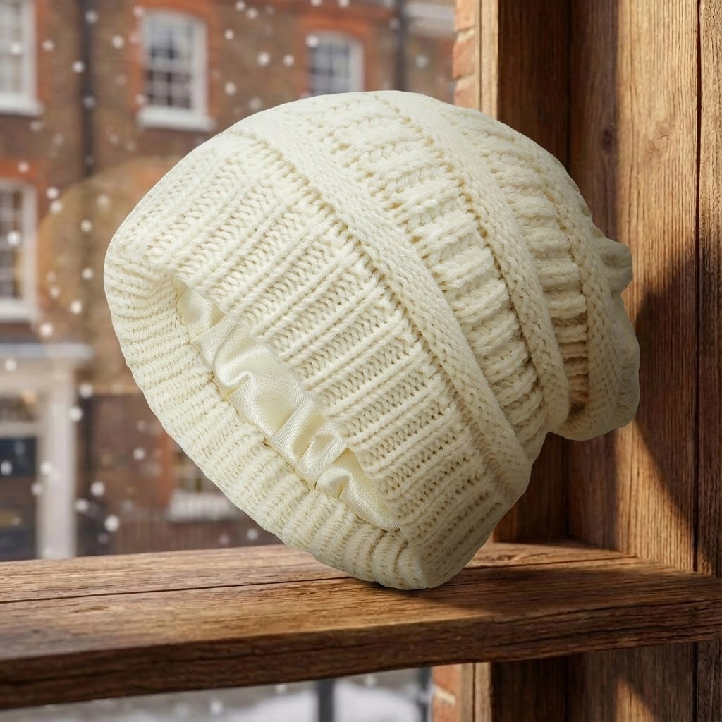 Ebba | Women's Fleece-Lined Cable Knit Winter Beanie