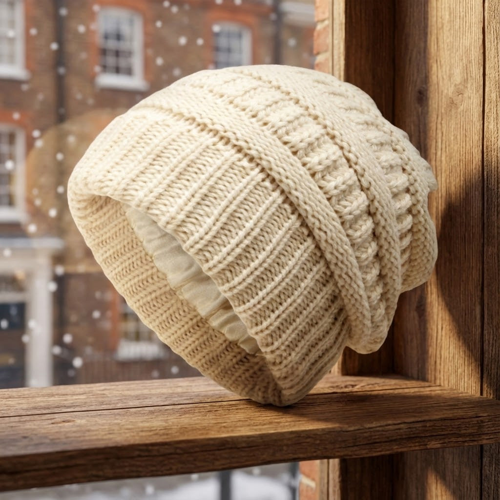 Ebba | Women's Fleece-Lined Cable Knit Winter Beanie