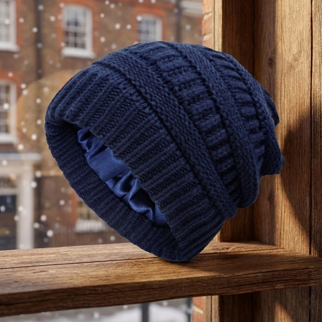 Ebba | Women's Fleece-Lined Cable Knit Winter Beanie