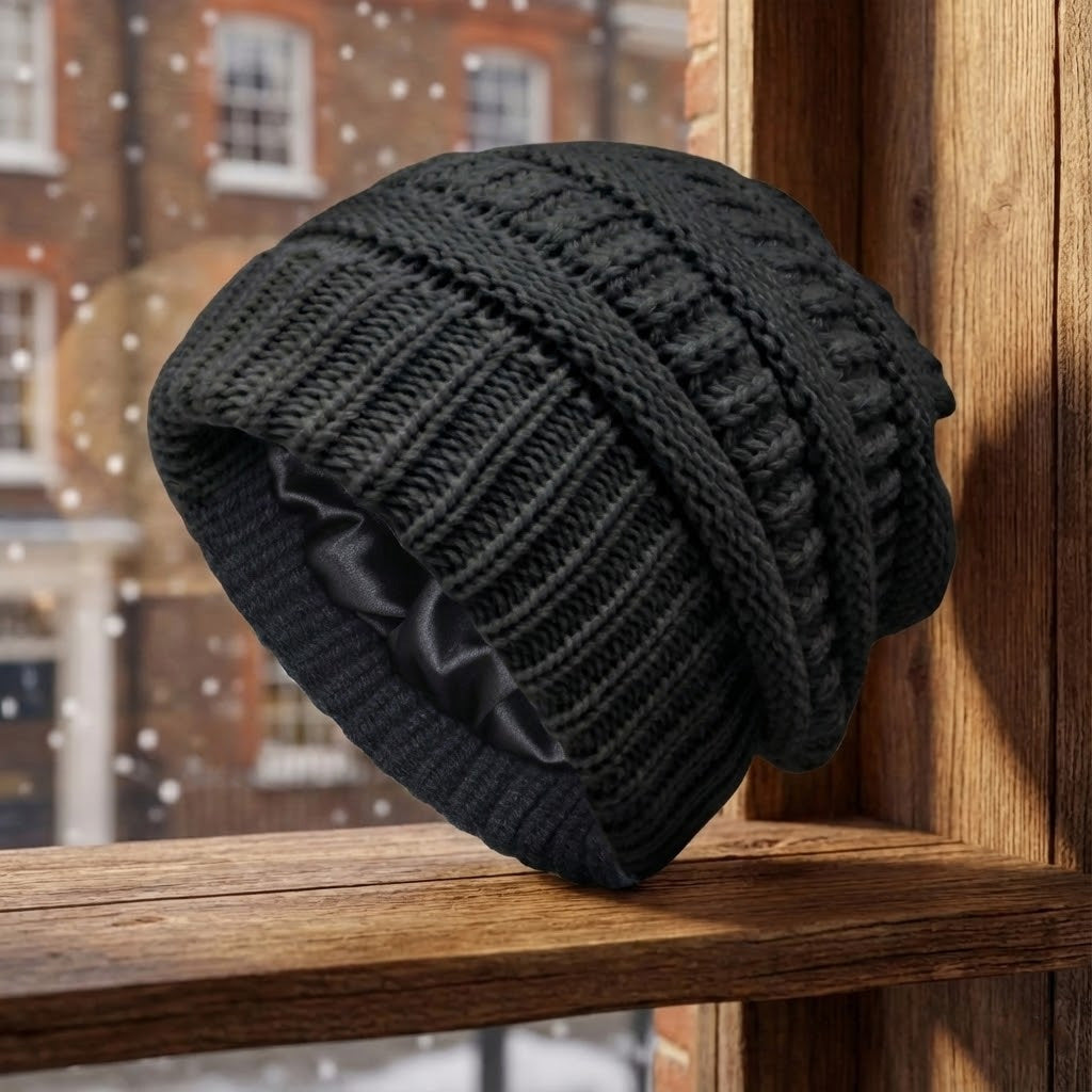 Ebba | Women's Fleece-Lined Cable Knit Winter Beanie