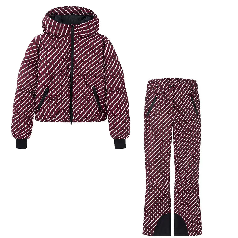 Signe | Women's Wind-Resistant Two-Piece Ski Suit with Hooded Puffer Jacket