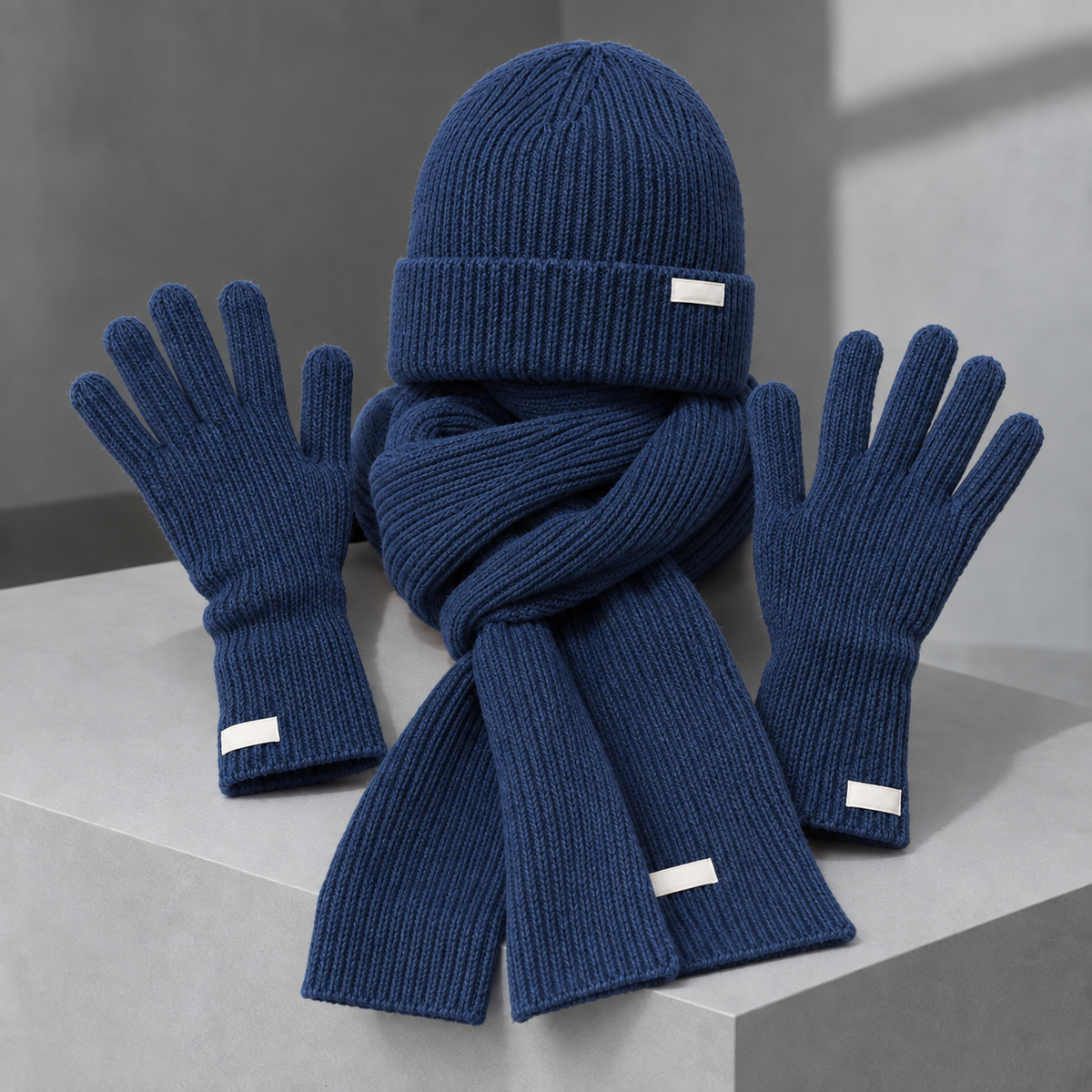 Imogen | Women's Cashmere Wool Blend Beanie, Scarf & Gloves Set