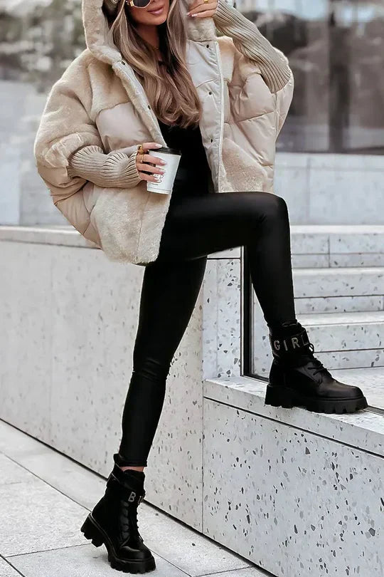 Perpetua | Women's Hooded Faux Fur Puffer Jacket