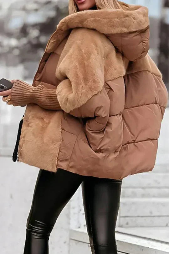 Perpetua | Women's Hooded Faux Fur Puffer Jacket
