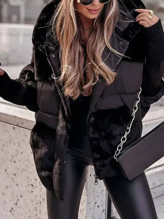 Perpetua | Women's Hooded Faux Fur Puffer Jacket