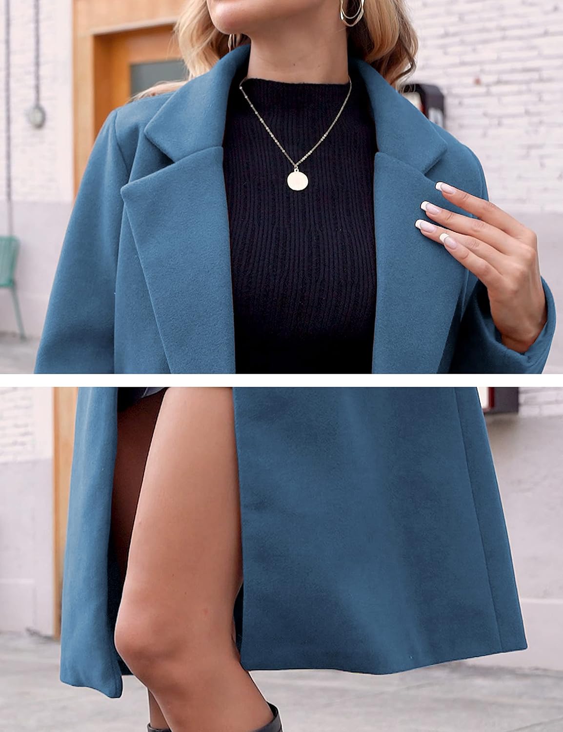 Clarice | Women's Double-Breasted Longline Coat with Notch Lapels