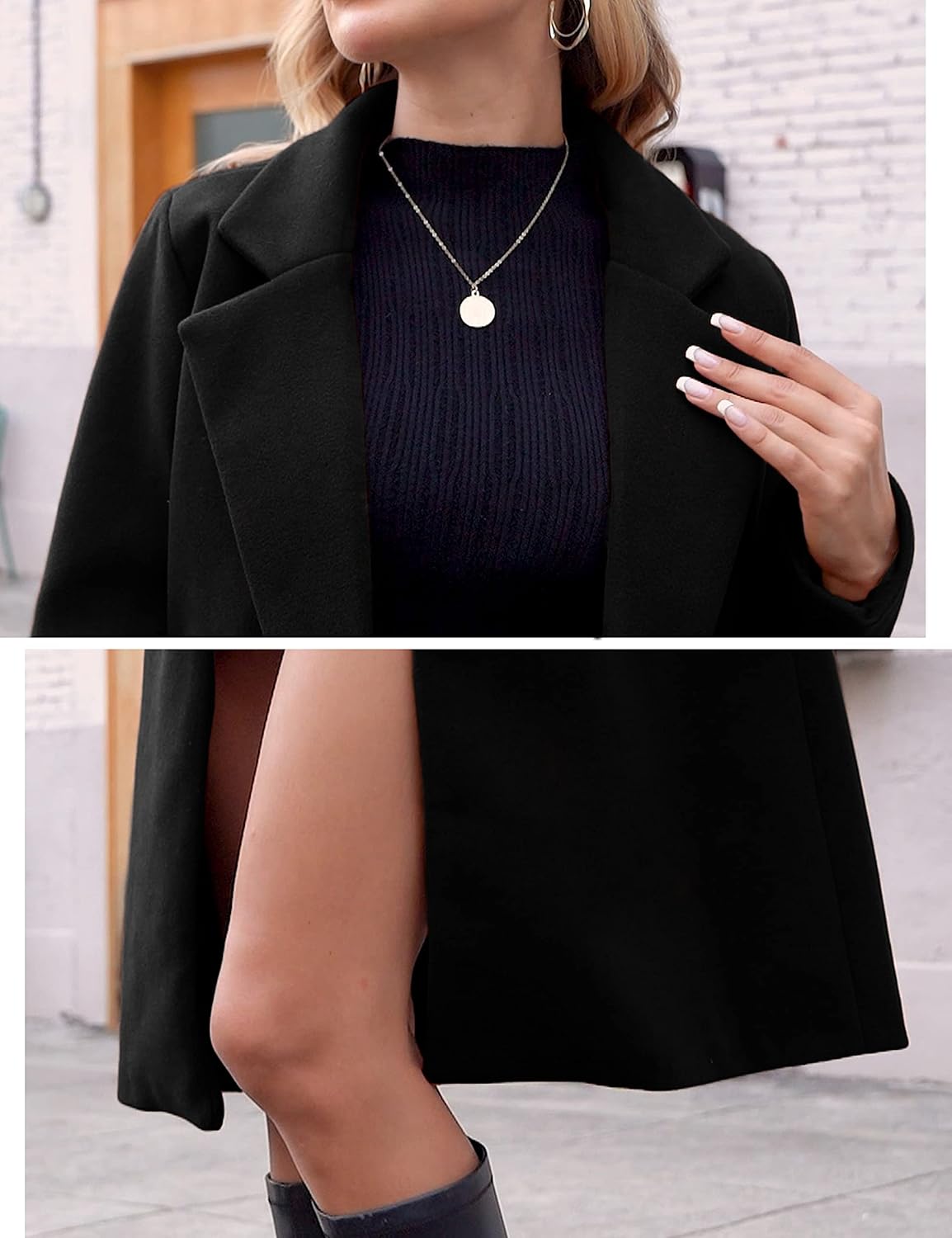 Clarice | Women's Double-Breasted Longline Coat with Notch Lapels