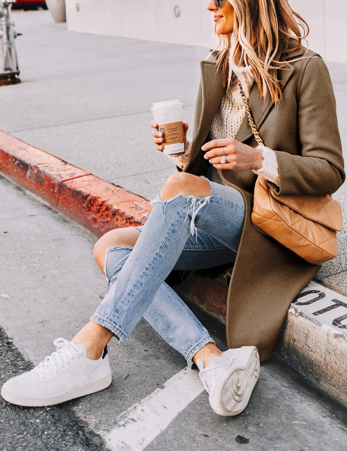 Clarice | Women's Double-Breasted Longline Coat with Notch Lapels