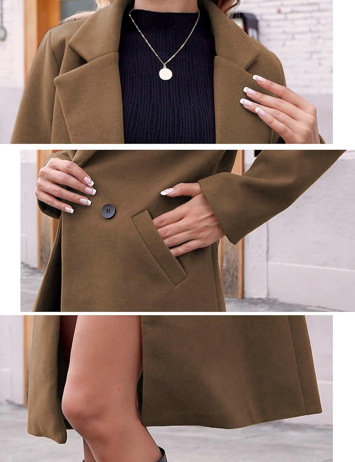 Clarice | Women's Double-Breasted Longline Coat with Notch Lapels