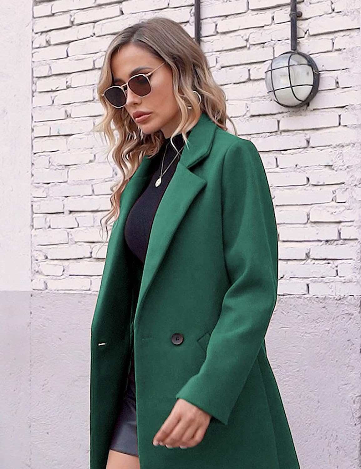 Clarice | Women's Double-Breasted Longline Coat with Notch Lapels