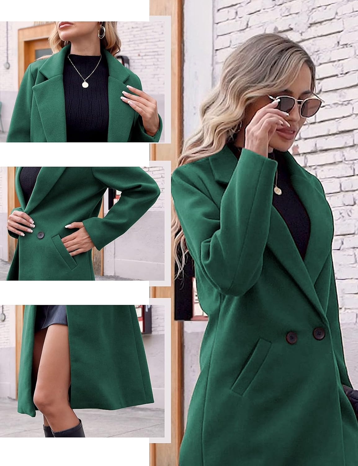 Clarice | Women's Double-Breasted Longline Coat with Notch Lapels