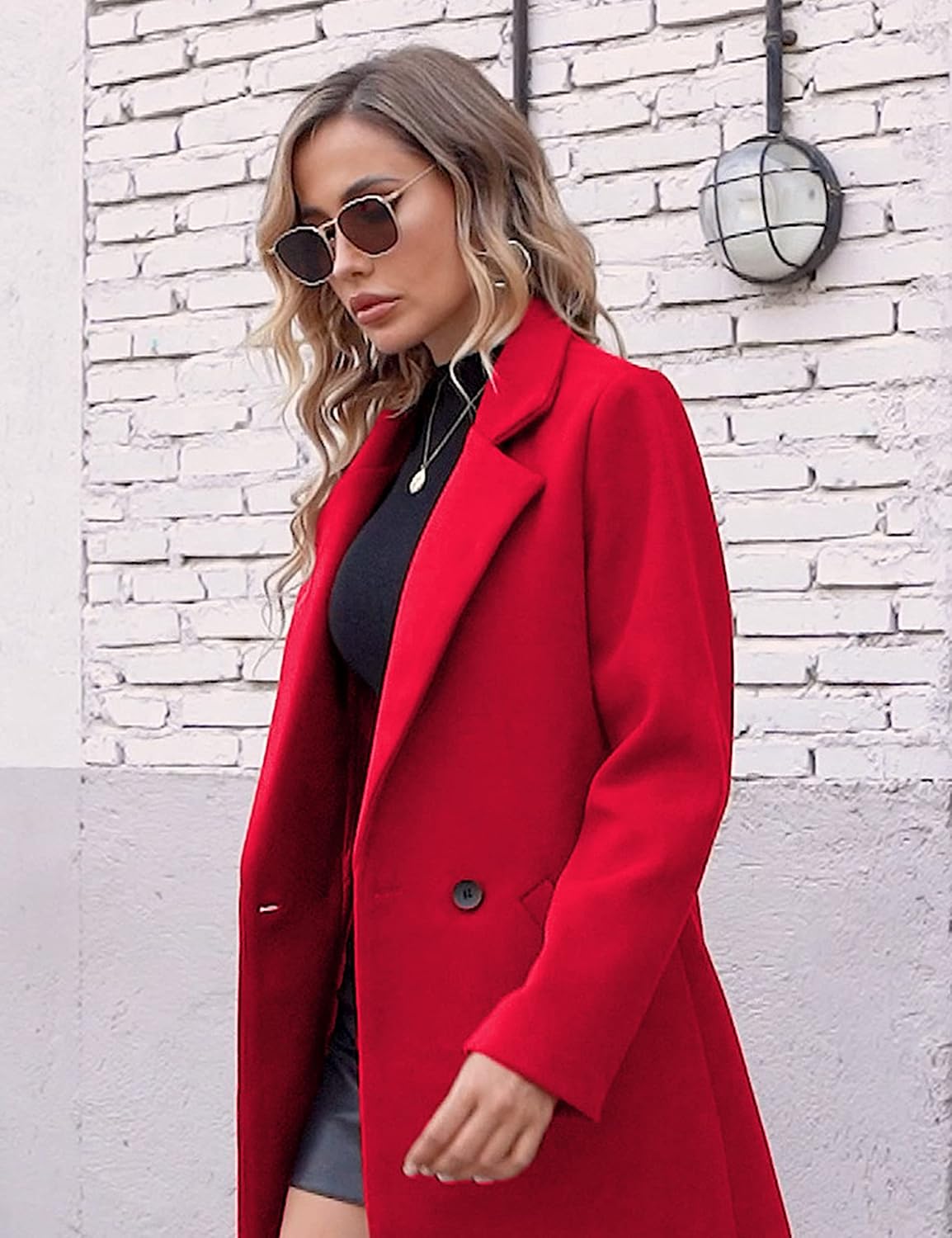 Clarice | Women's Double-Breasted Longline Coat with Notch Lapels