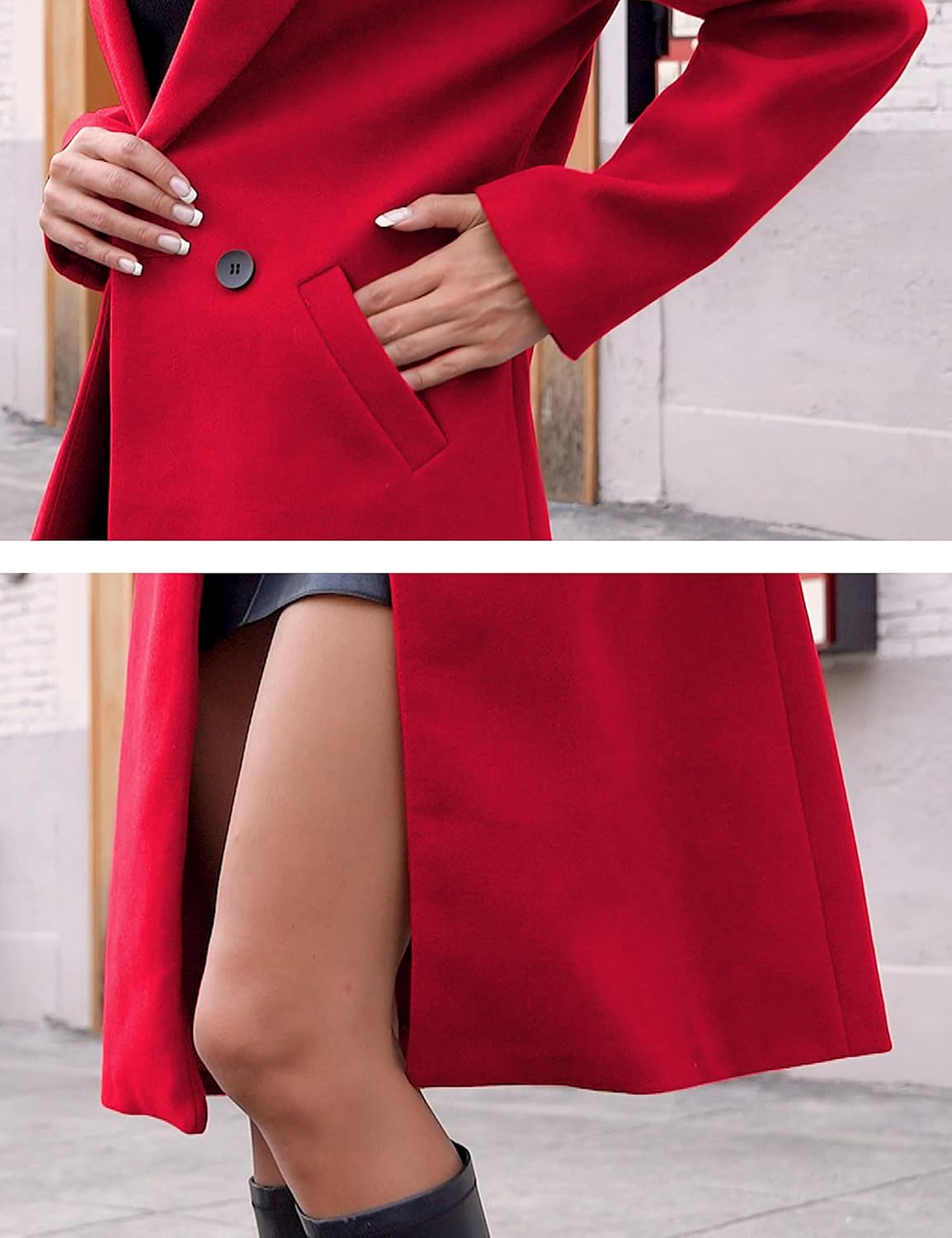 Clarice | Women's Double-Breasted Longline Coat with Notch Lapels