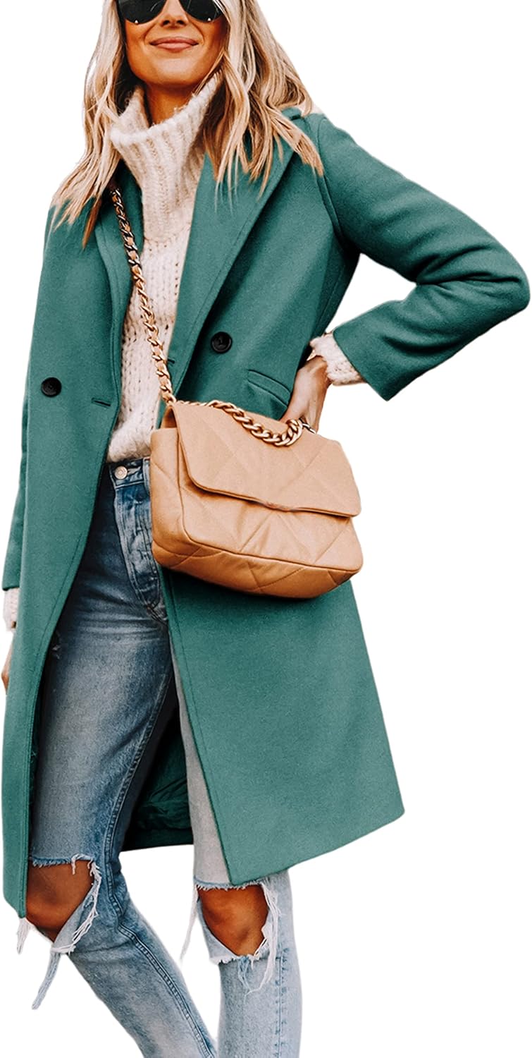 Clarice | Women's Double-Breasted Longline Coat with Notch Lapels