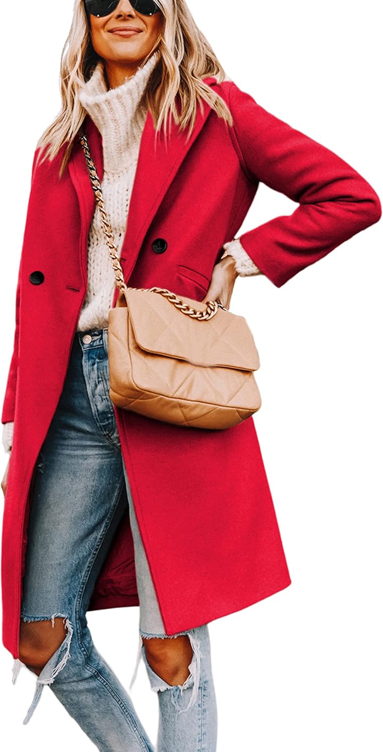Clarice | Women's Double-Breasted Longline Coat with Notch Lapels