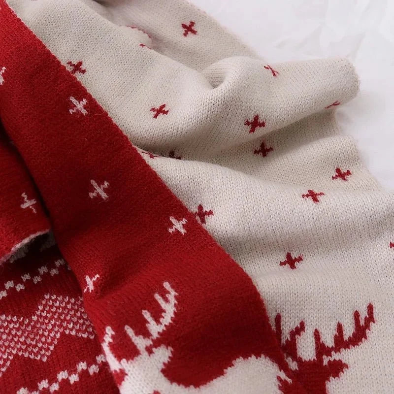 Nerys | Women's Reversible Christmas Scarf – Deer & Elk Knit