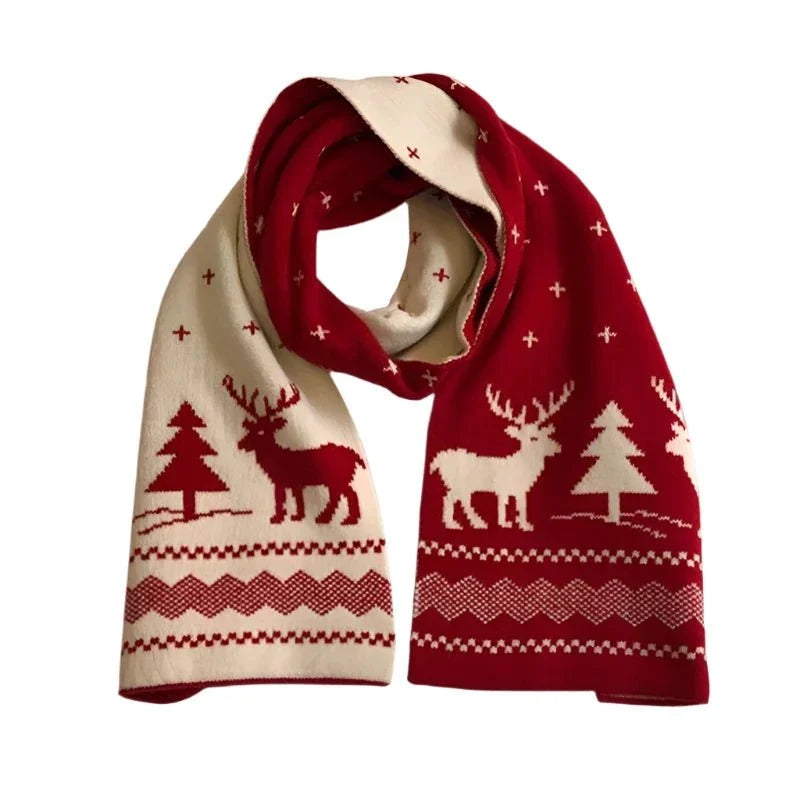 Nerys | Women's Reversible Christmas Scarf – Deer & Elk Knit