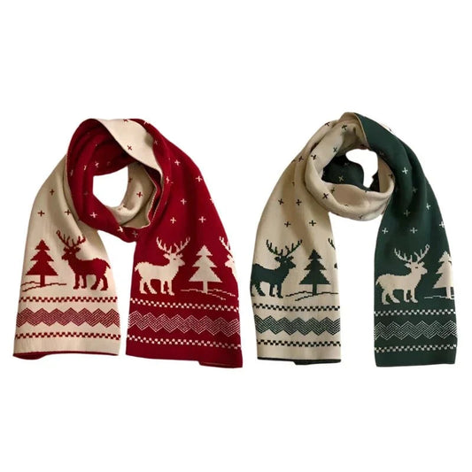 Nerys | Women's Reversible Christmas Scarf – Deer & Elk Knit