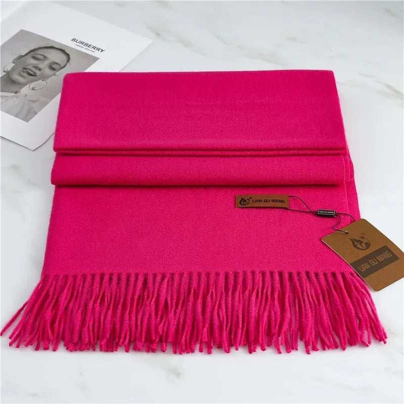 Thomasina | Women's Large Tassel Scarf – Soft Winter Wrap