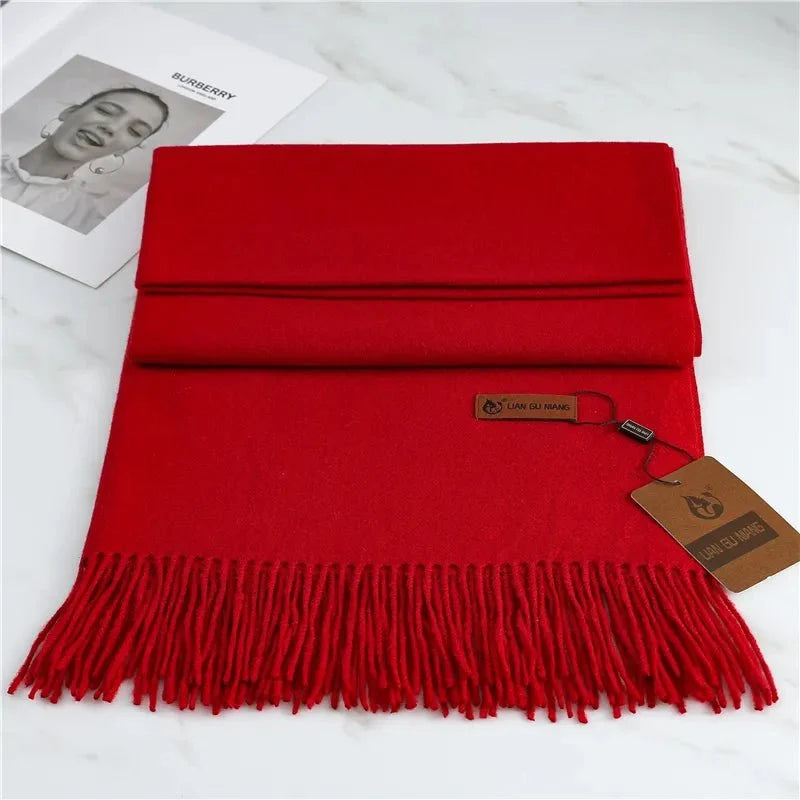 Thomasina | Women's Large Tassel Scarf – Soft Winter Wrap