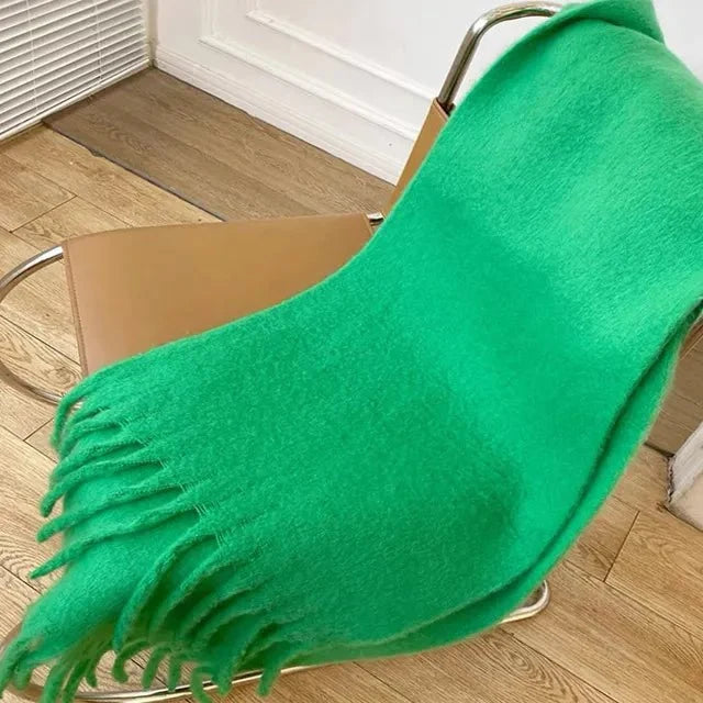 Arabella | Women's Long Fringe Winter Cotton Scarf with Tassels