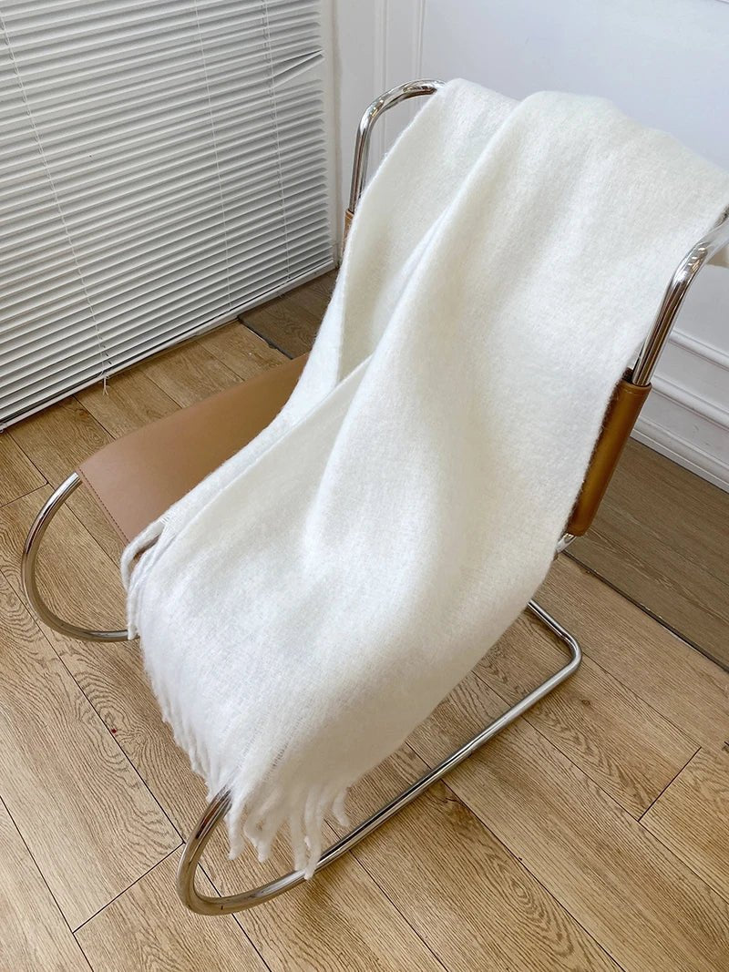 Arabella | Women's Long Fringe Winter Cotton Scarf with Tassels