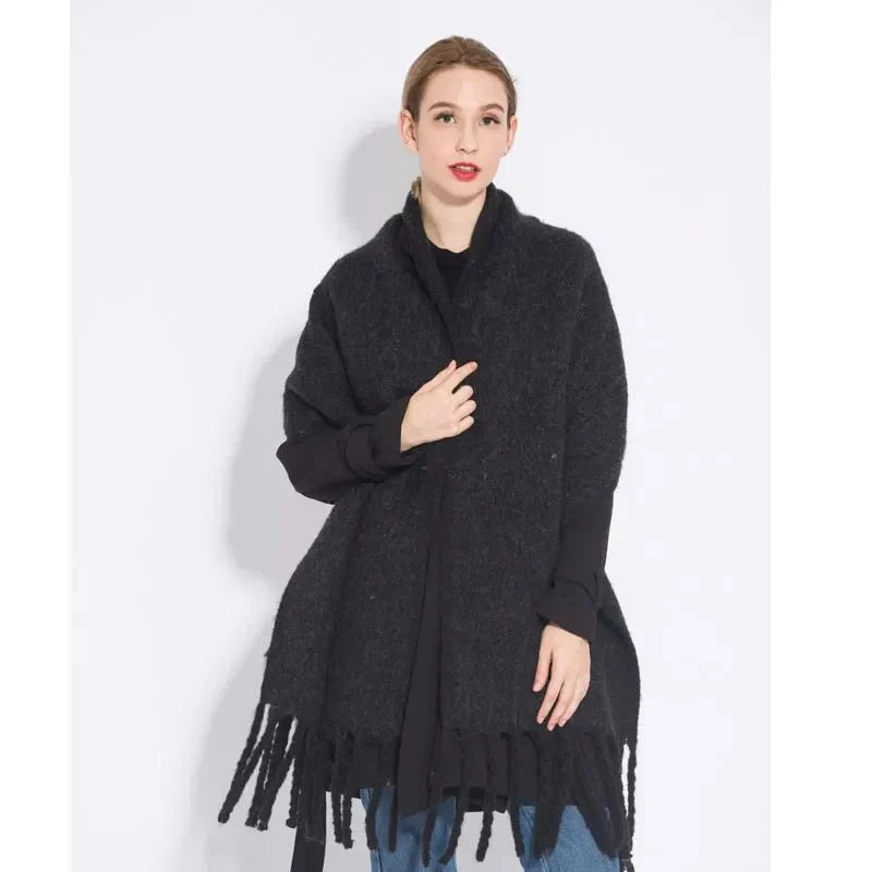 Arabella | Women's Long Fringe Winter Cotton Scarf with Tassels