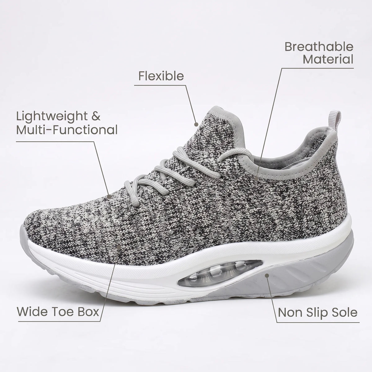 Perrie | Women's Lightweight Breathable Lace-Up Running Shoes with Cushioned Air Sole