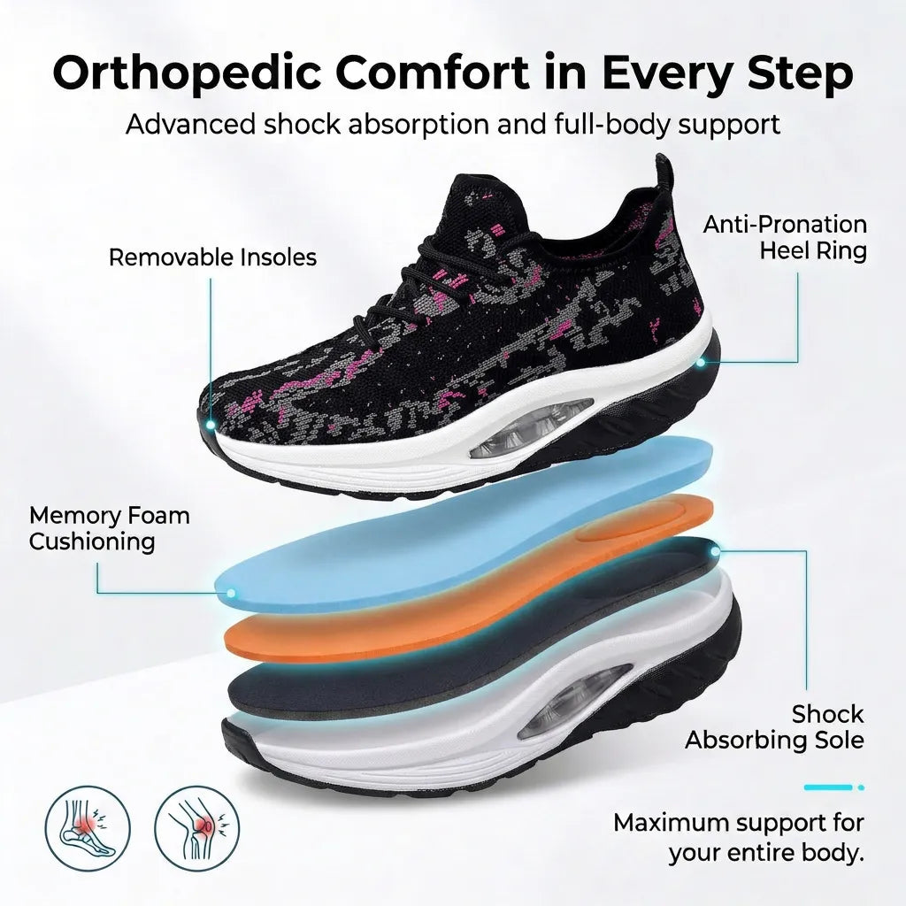 Perrie | Women's Lightweight Breathable Lace-Up Running Shoes with Cushioned Air Sole