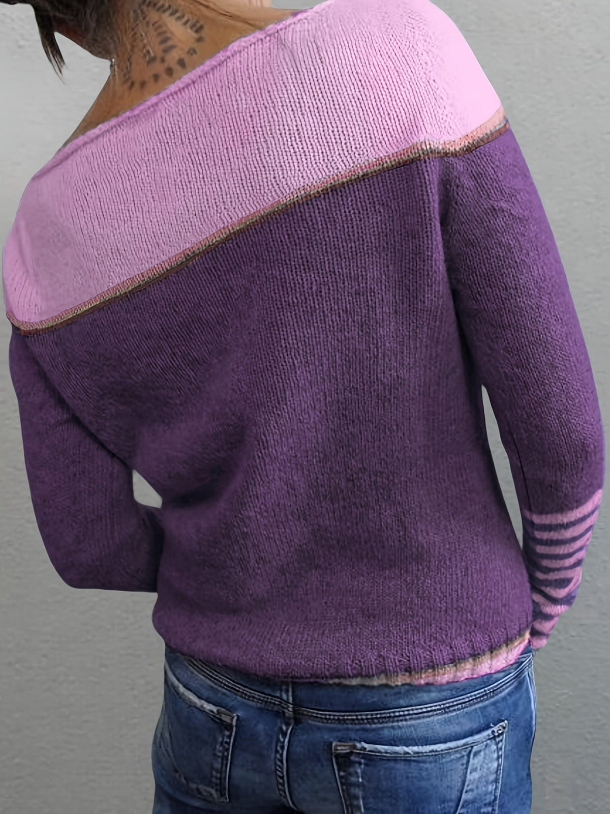 Tavitha | Women's Striped Boat Neck Knitted Jumper