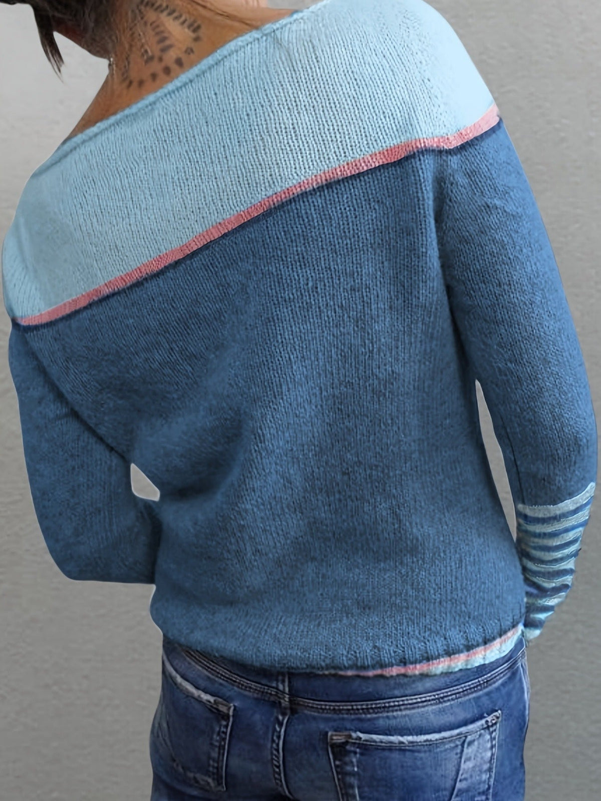 Tavitha | Women's Striped Boat Neck Knitted Jumper