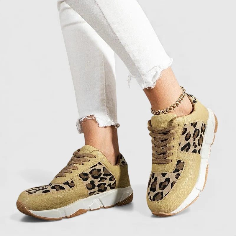 Thandi | Women's Leopard Print Chunky Trainers
