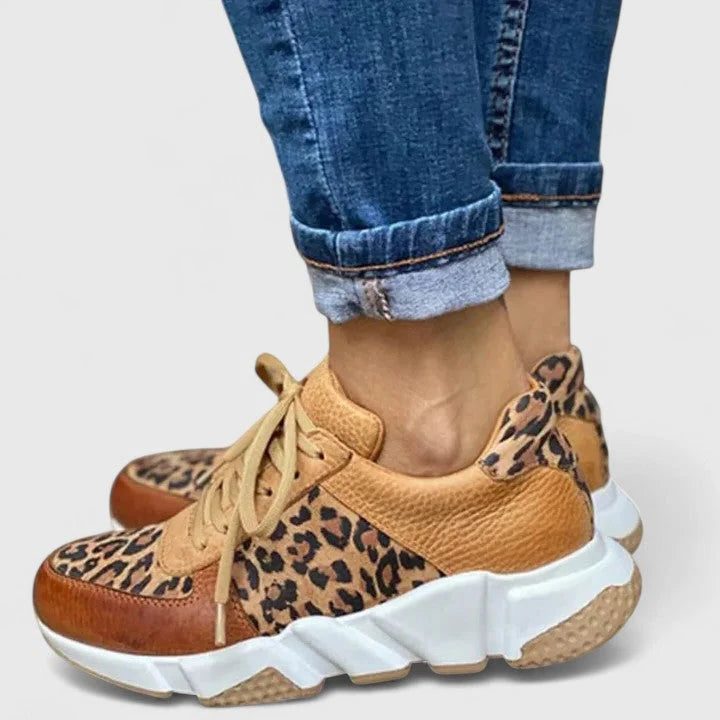 Thandi | Women's Leopard Print Chunky Trainers