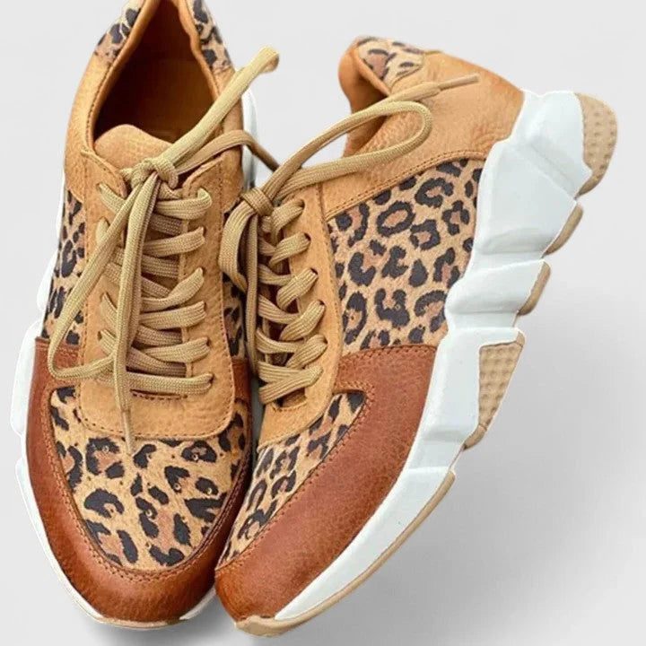 Thandi | Women's Leopard Print Chunky Trainers