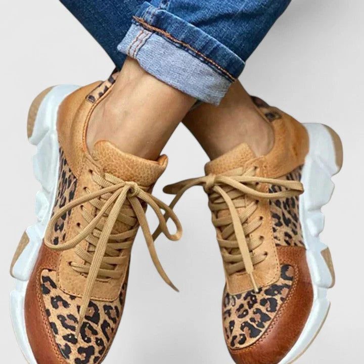 Thandi | Women's Leopard Print Chunky Trainers