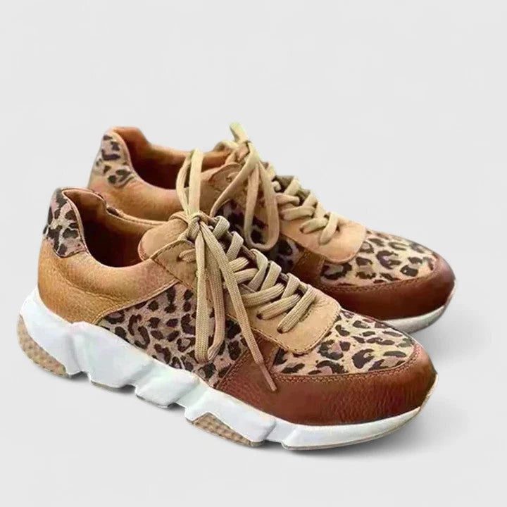 Thandi | Women's Leopard Print Chunky Trainers
