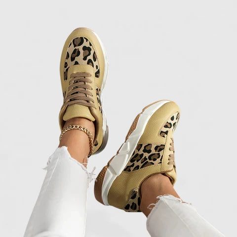 Thandi | Women's Leopard Print Chunky Trainers