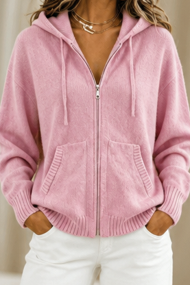 Felicity | Women's Hooded Oversized Knit Cardigan – Open Front