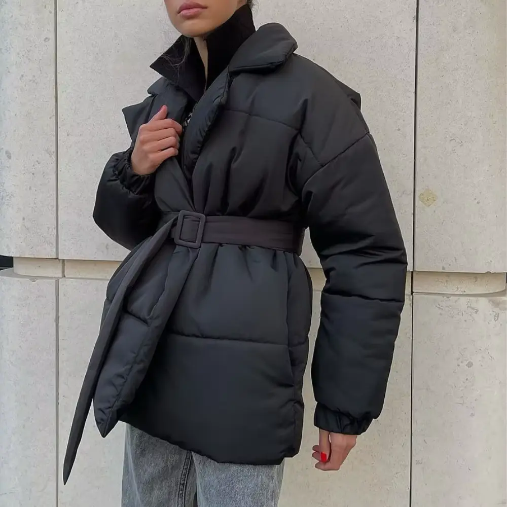 Marcelline | Women's Belted Wrap Puffer Jacket