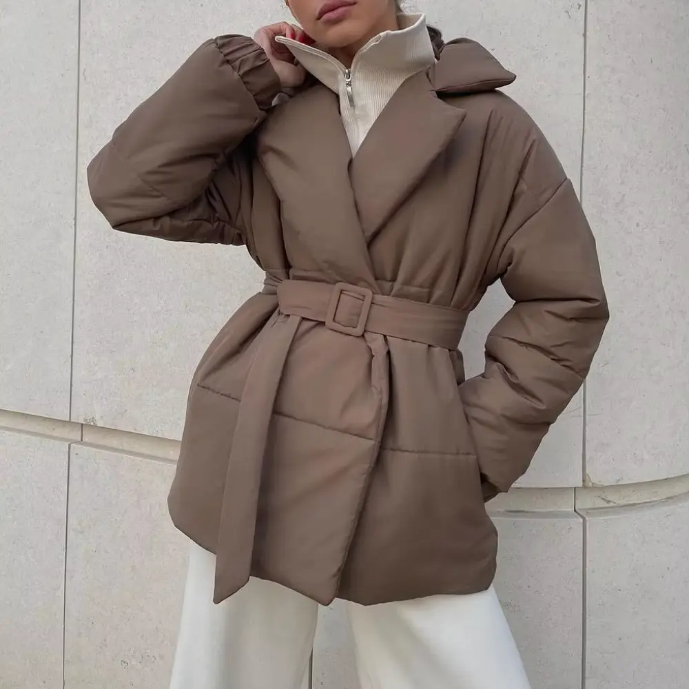 Marcelline | Women's Belted Wrap Puffer Jacket