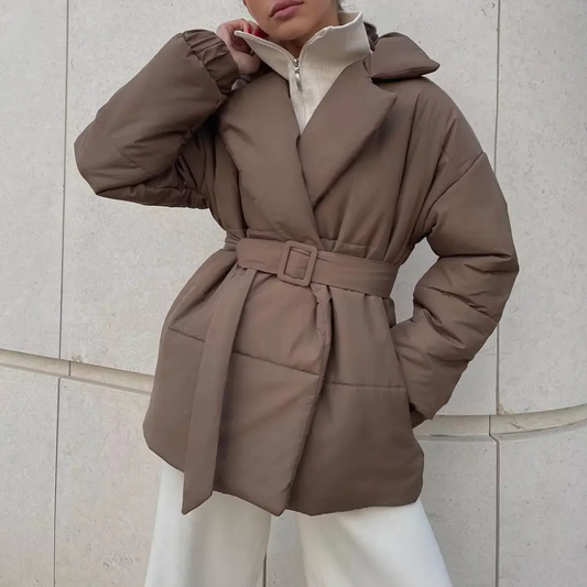 Marcelline | Women's Belted Wrap Puffer Jacket
