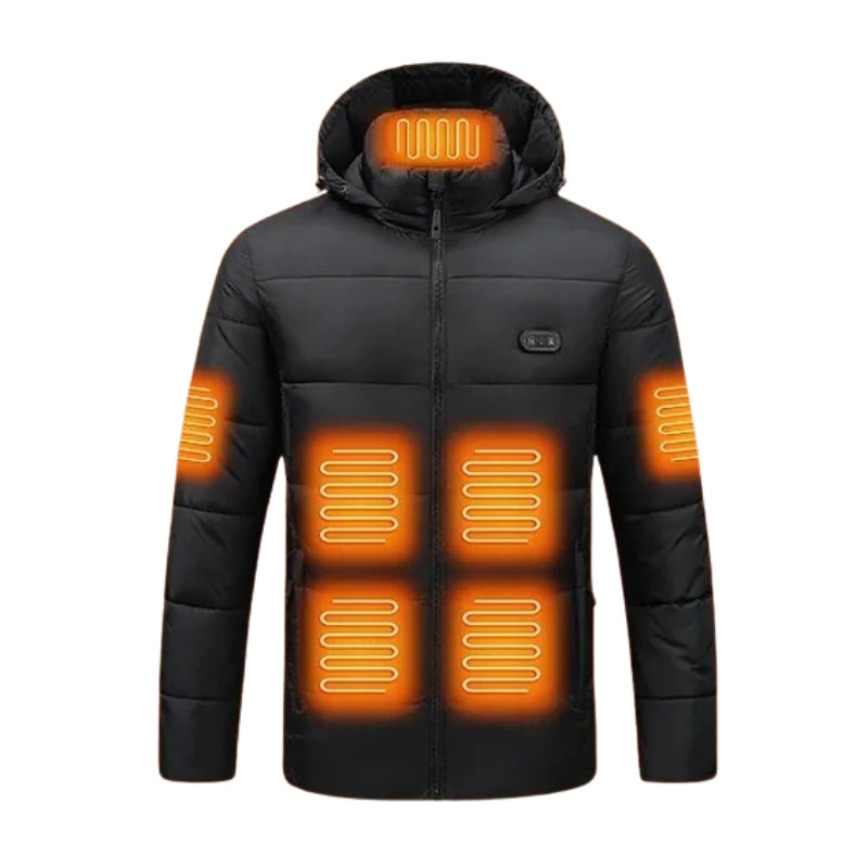 Ffion | Women's Heated Puffer Jacket with Detachable Hood & Two-Tone Yoke