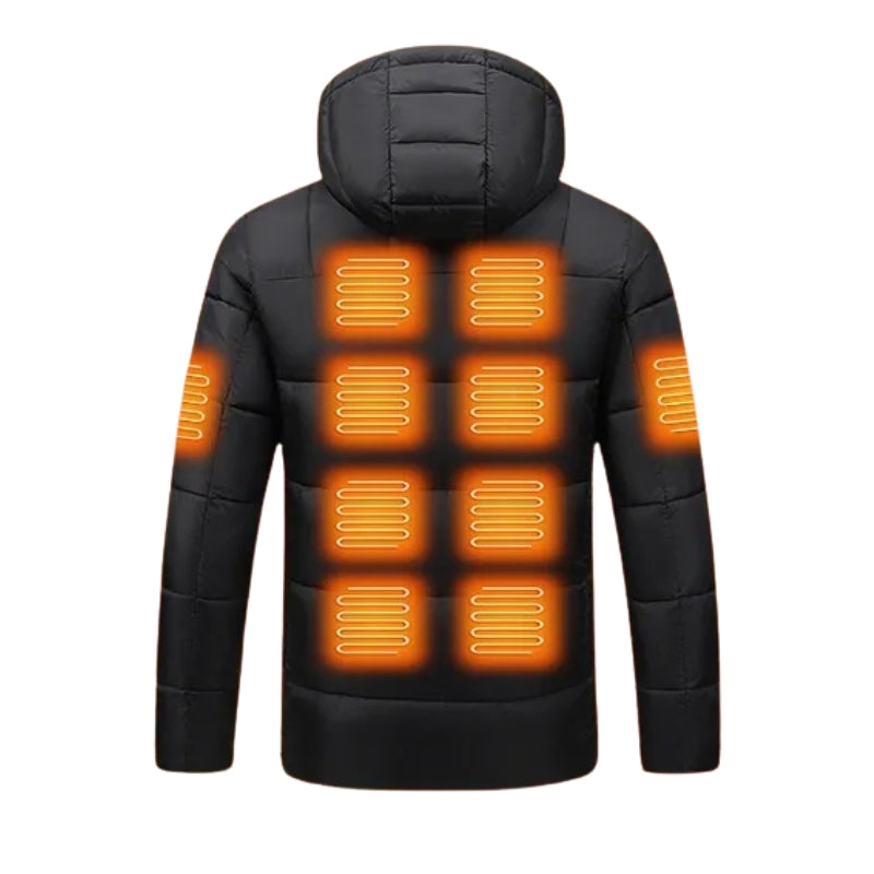 Ffion | Women's Heated Puffer Jacket with Detachable Hood & Two-Tone Yoke