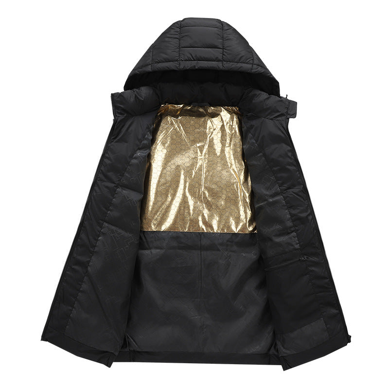 Ffion | Women's Heated Puffer Jacket with Detachable Hood & Two-Tone Yoke