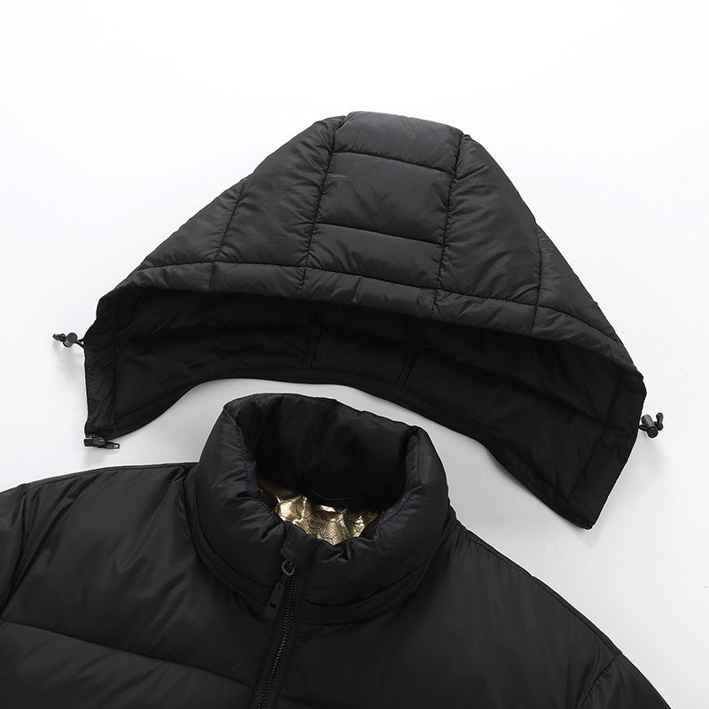 Ffion | Women's Heated Puffer Jacket with Detachable Hood & Two-Tone Yoke