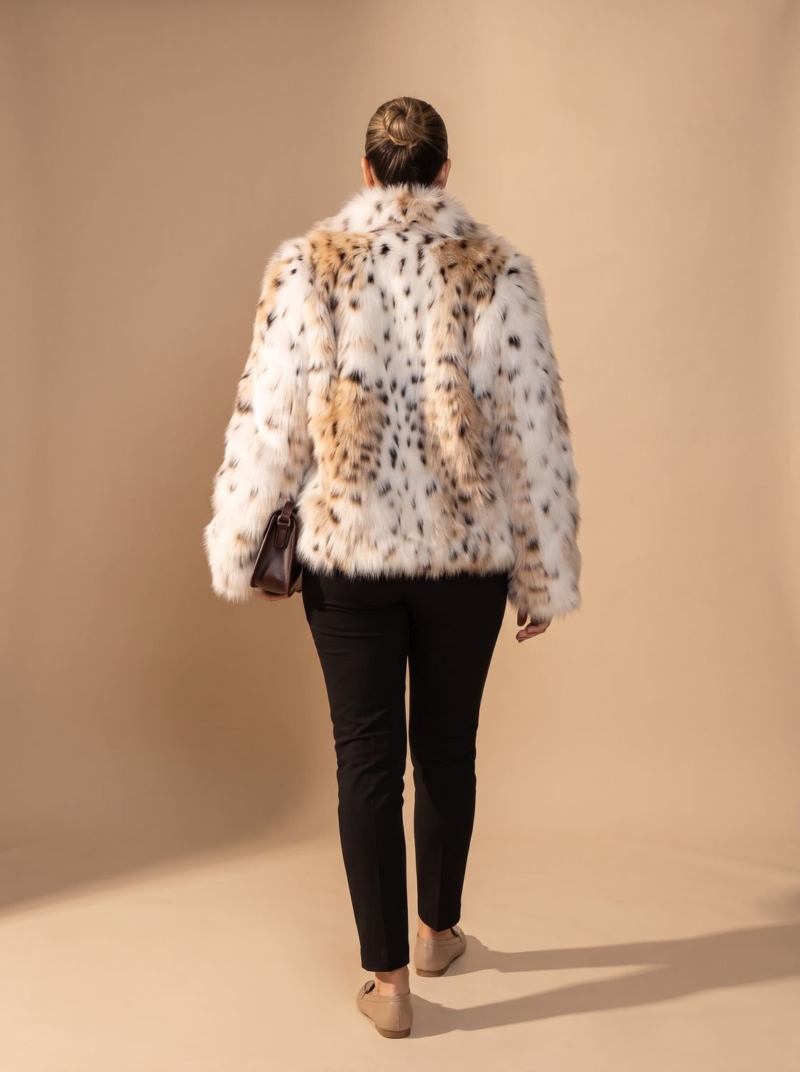 Leonie | Leopard Print Cropped Faux Fur Coat