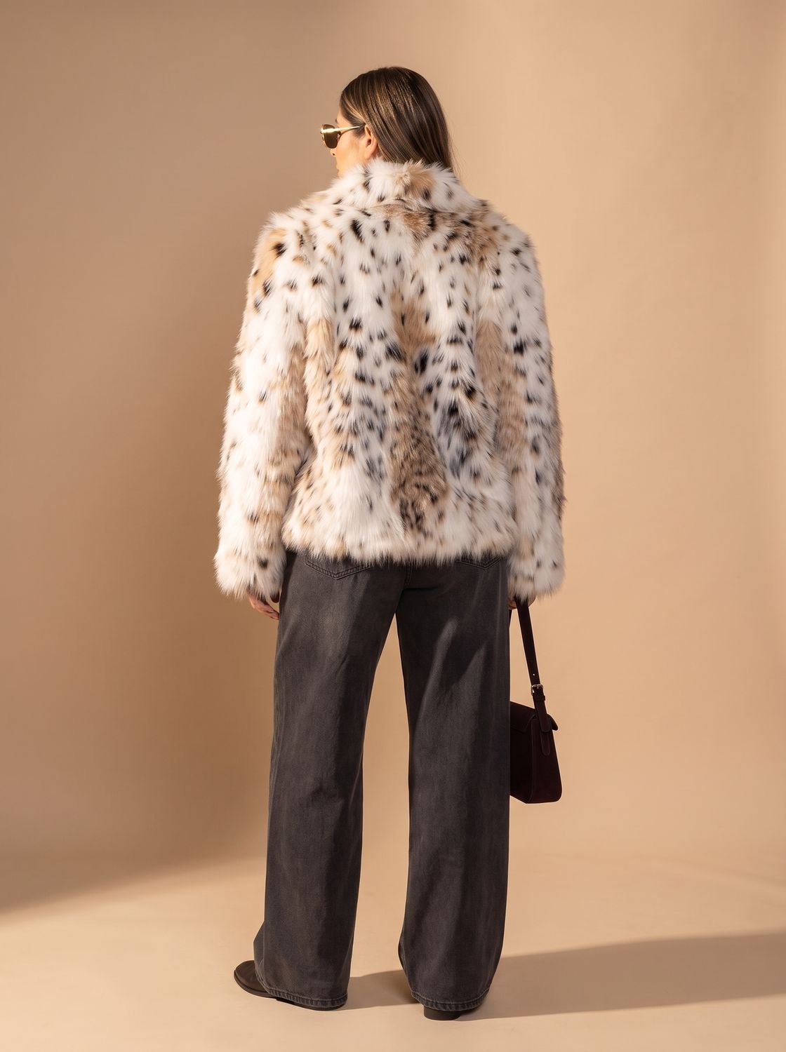 Leonie | Leopard Print Cropped Faux Fur Coat