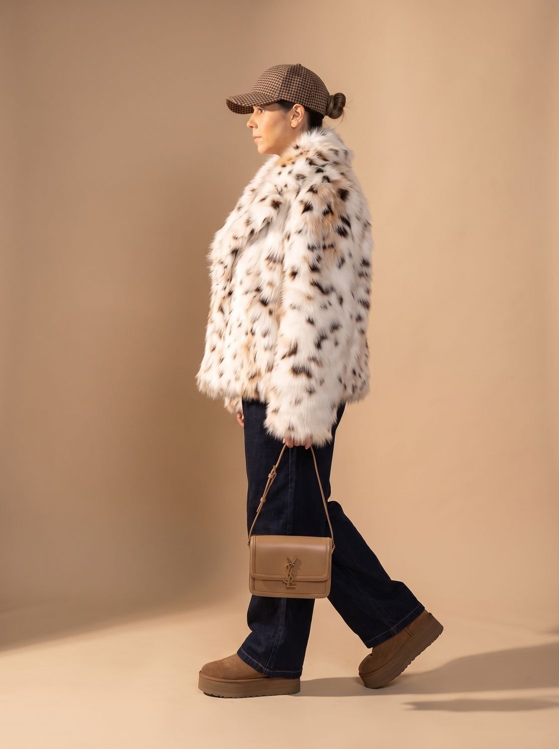 Leonie | Leopard Print Cropped Faux Fur Coat